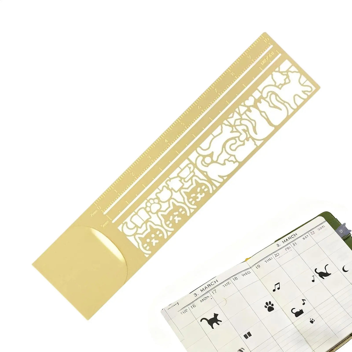 Cute Cat Double-Sided Bookmark Ruler – Planner Stationery Bookmark Ruler Babs