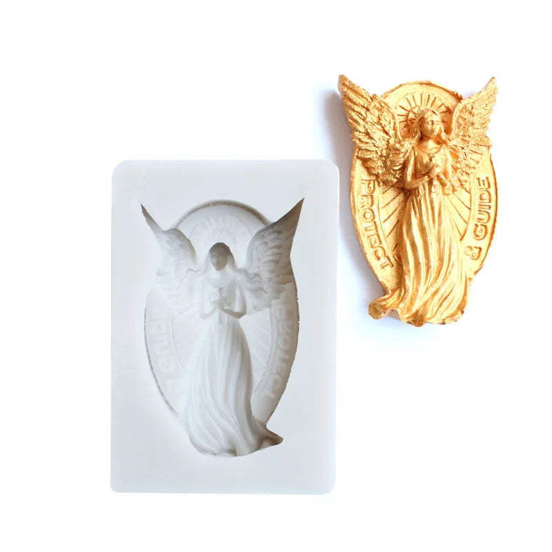 2pcs Prayer Angel Silicone Mold – Candle, Plaster & Epoxy DIY Silicone Craft Mold Babs