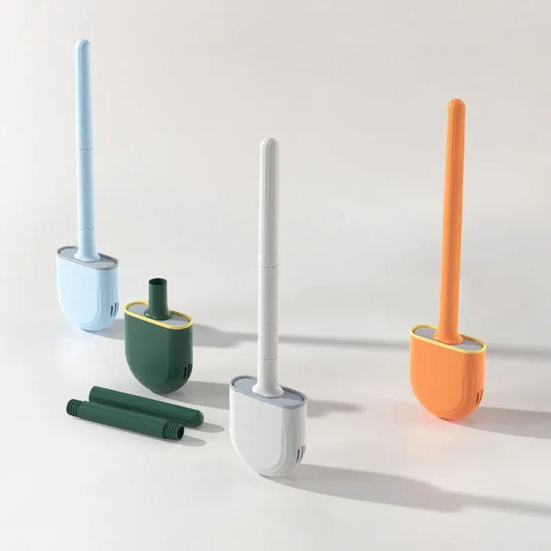 Wall-Mounted Silicone Toilet Brush Set – No-Drill, Quick-Dry Toilet Brush Set Babs