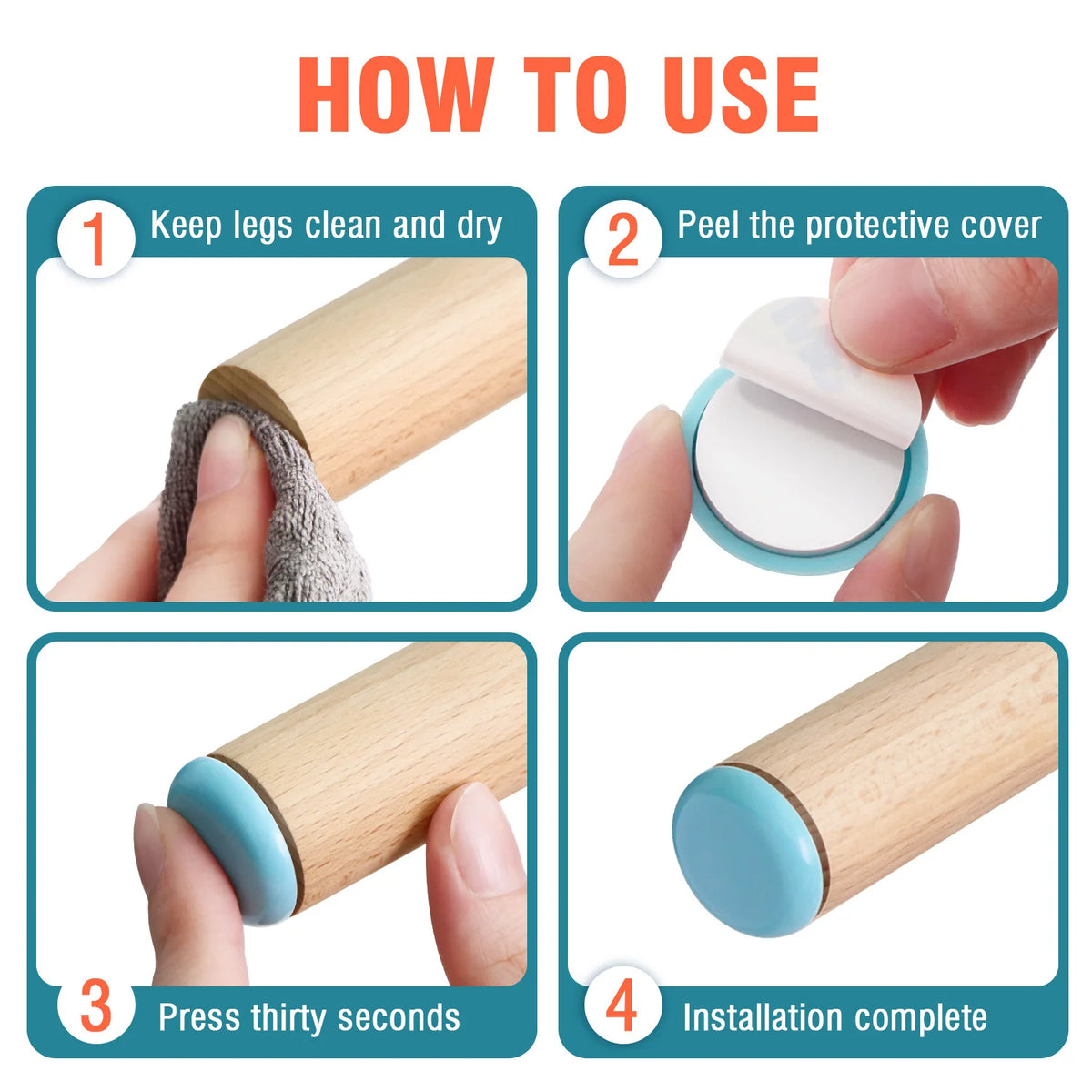 Furniture Anti-Slip Rubber Pads – Protect Floors from Scratches Furniture Leg Pads Babs