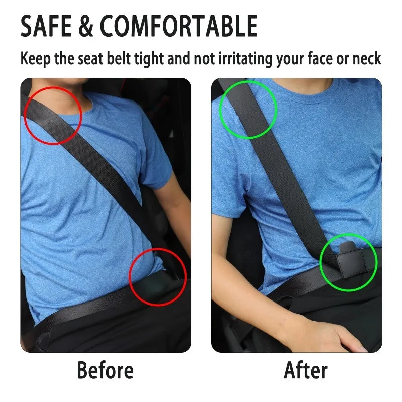 PU Leather Seat Belt Adjuster Clip – Universal Car Fit Seat Belt Adjuster Babs