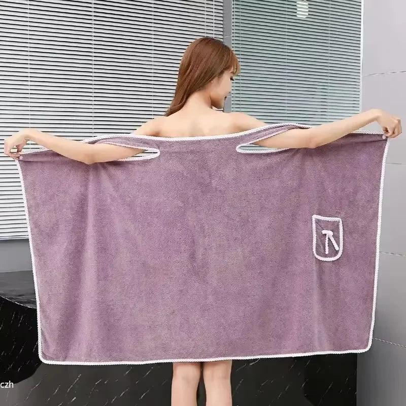 Women's Wearable Bath Towel Wrap – Fast Drying Spa Robe 135×80cm Wearable Bath Towel Babs P
