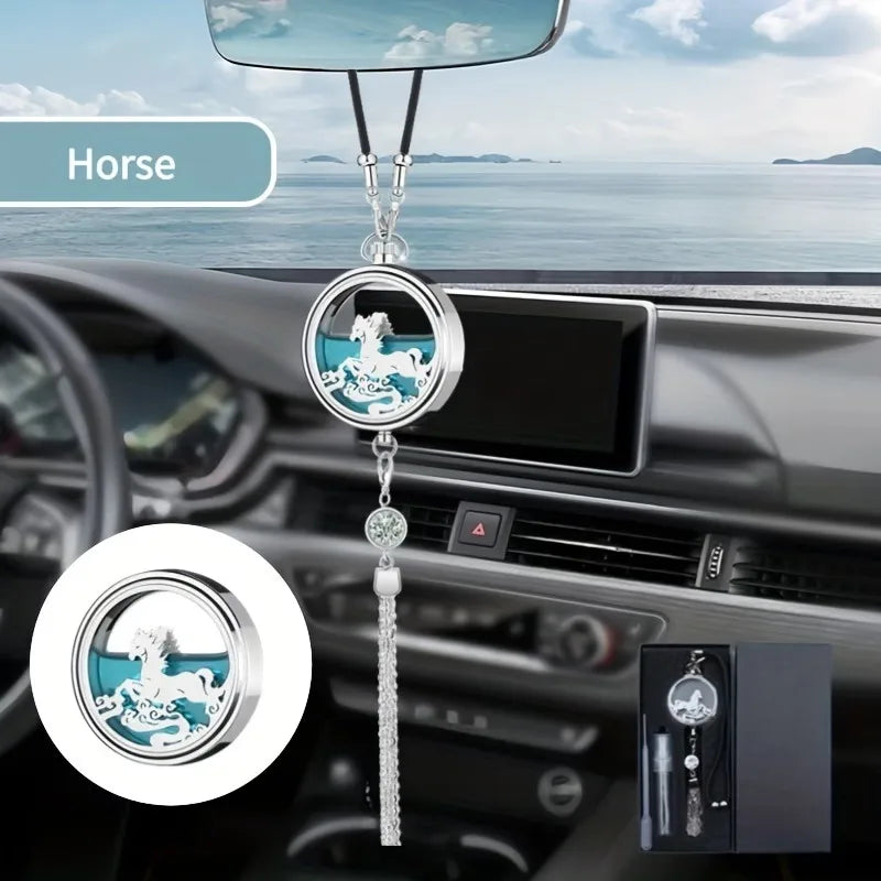 Car Perfume Pendant – Refillable Zinc Alloy Interior Decor Car Interior Pendant Babs