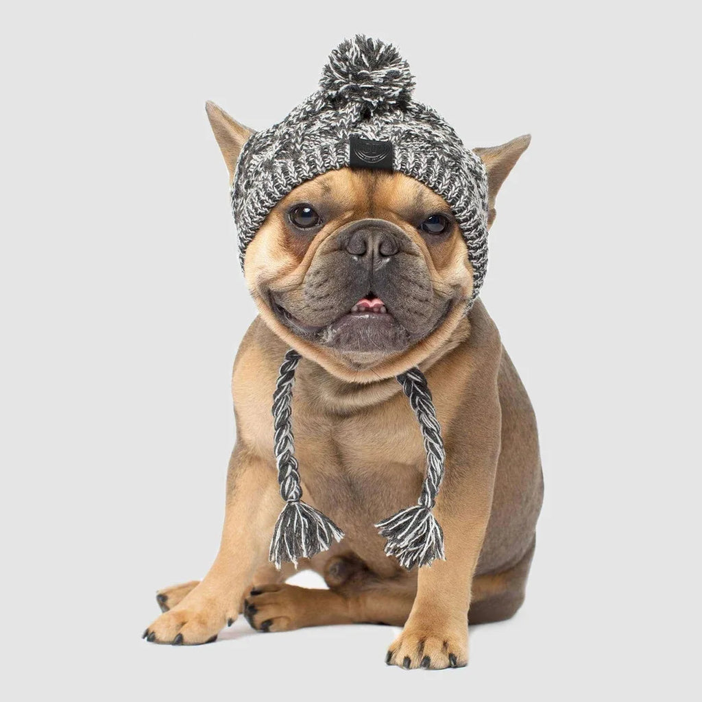 Winter Windproof Knit Dog Hat – French Bulldog & Chihuahua Dog Winter Hat Babs
