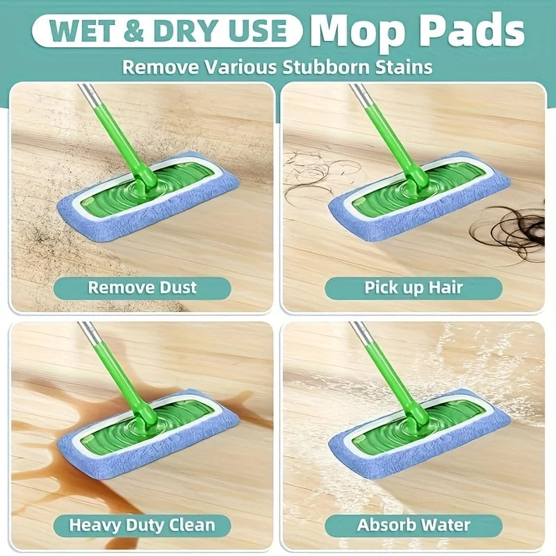 Reusable Washable Mop Pads – Dry & Wet Floor Cleaning Refills Washable Mop Pads Babs