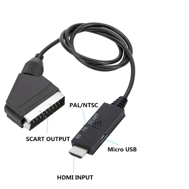 HDMI to SCART Converter Cable – Plug & Play, 1080p HD HDMI SCART Converter Babs