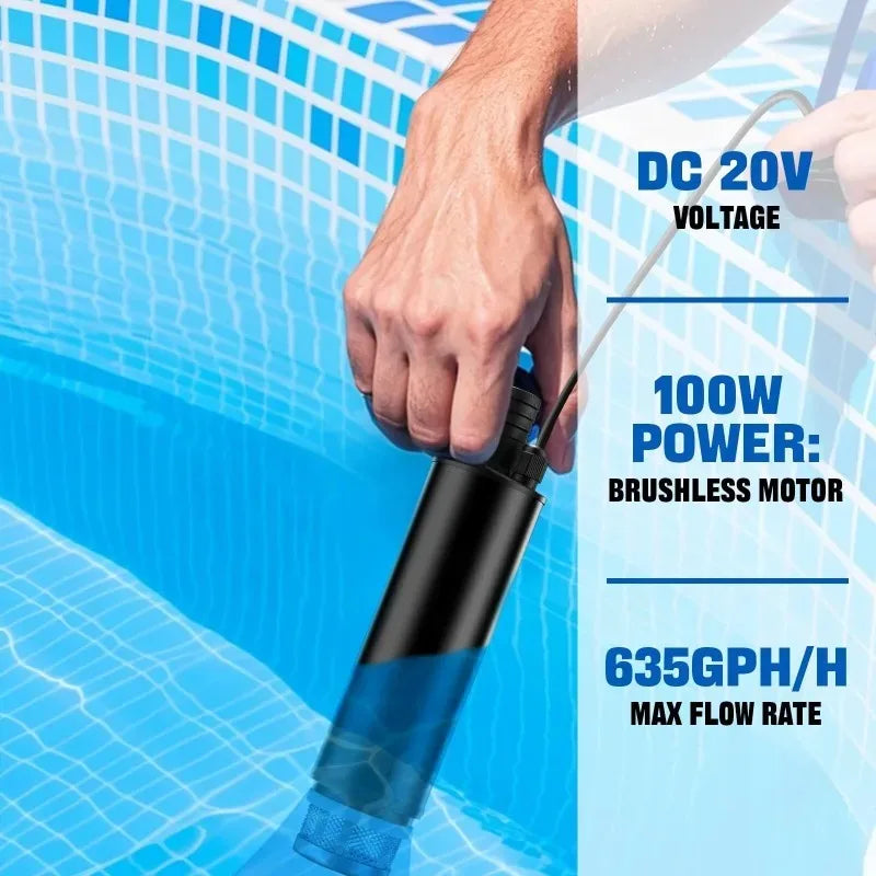 Cordless Submersible Water Pump – 18/20V Battery Compatible Submersible Water Pump Babs