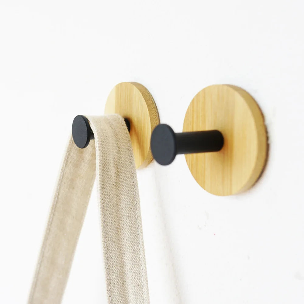 Natural Wood Wall Hook – Coat, Key, Towel & Robe Organizer Wall-Mounted Hook Babs