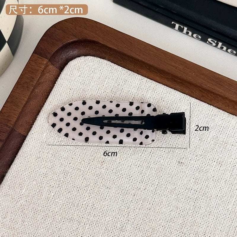 Black & White Polka Dot Acrylic Hair Clip | Bangs Barrette Hair Clip Barrette Babs