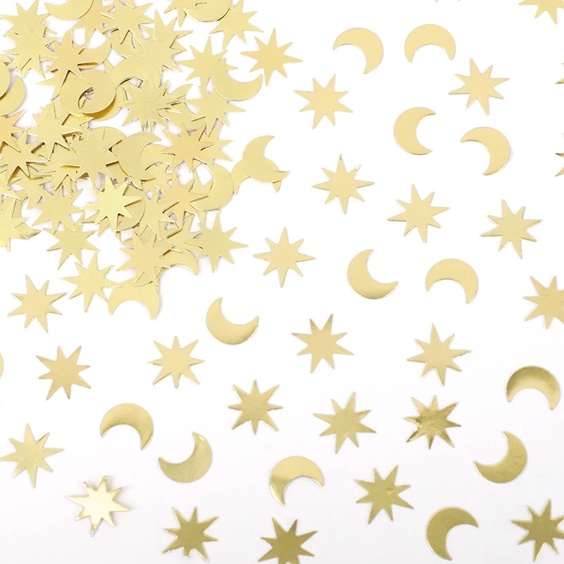 100Pcs Moon Star Paper Confetti – Eid Mubarak Ramadan Decor Party Confetti Babs