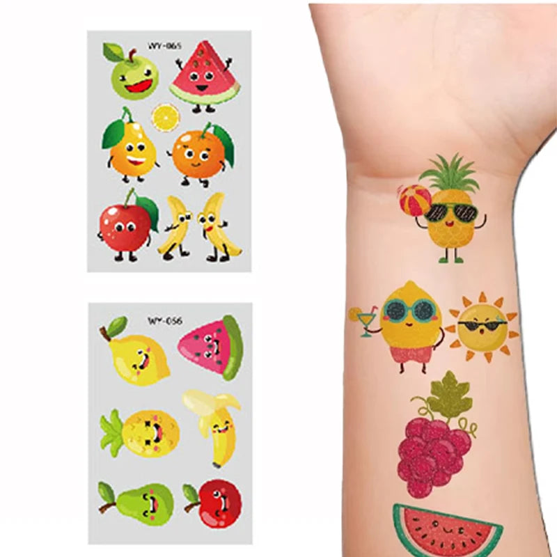 Fruit Temporary Tattoos for Kids – 10 Sheets Party Favors Temporary Tattoos Babs
