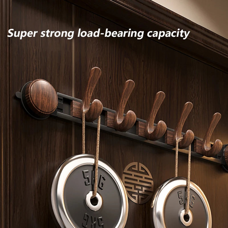 Modern Wood & Aluminum Wall Coat Rack – 6 Hooks Hallstand Wall Coat Rack Babs