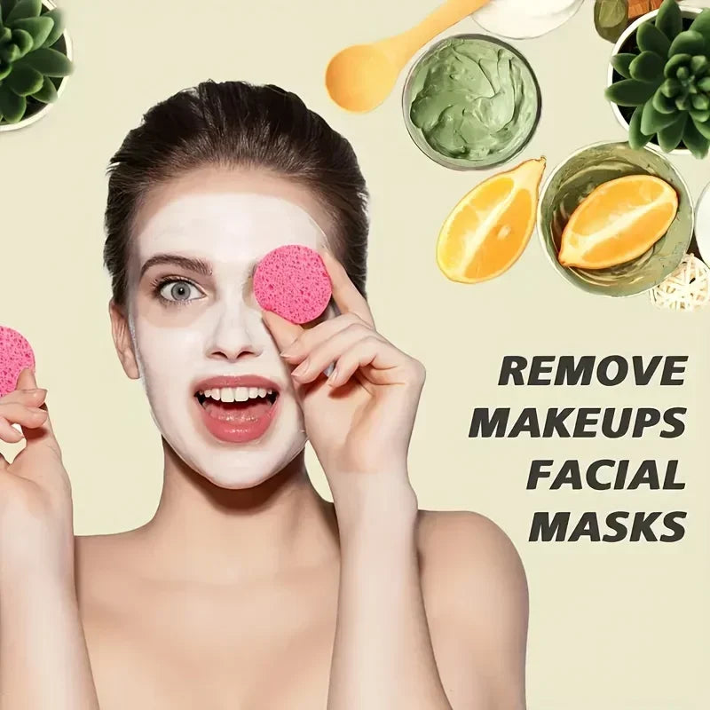 50PCS Compression Facial Sponge – Cleansing & Makeup Removal Facial Cleansing Sponge Babs