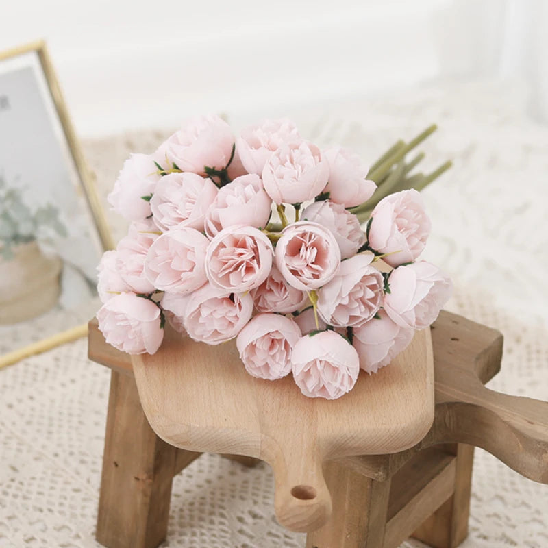 27-Head Silk Peony Artificial Flowers – Wedding & Home Décor Artificial Flower Bouquet Babs Pink 1PC