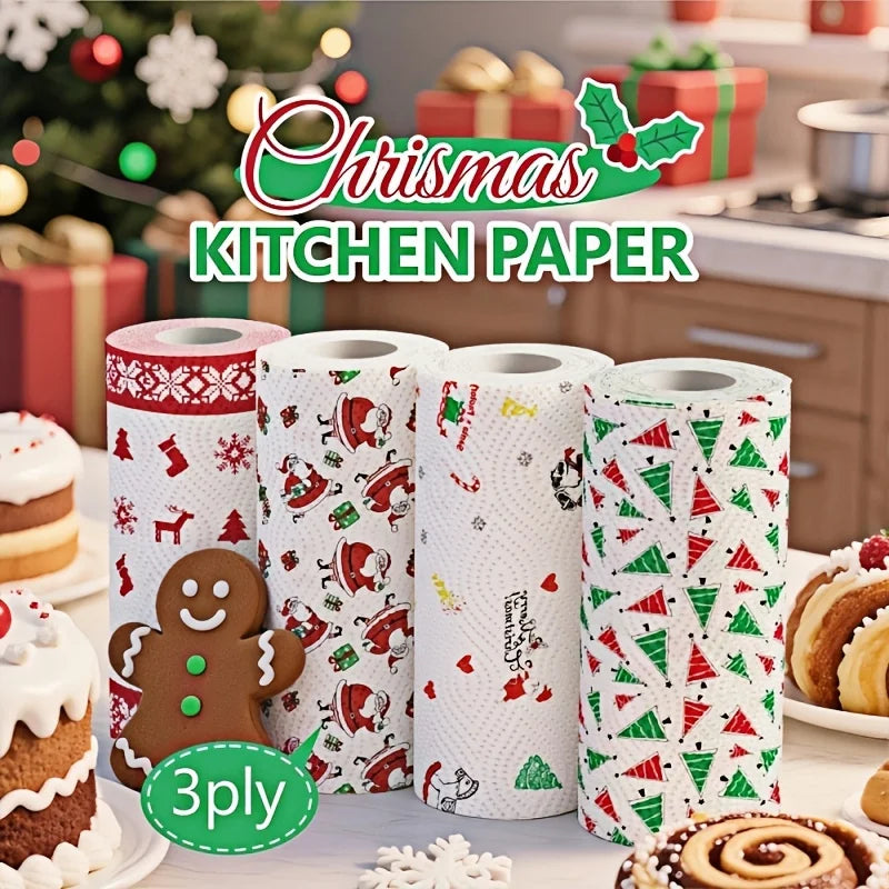 Christmas Disposable Paper Towels | Festive Kitchen Cleaning Disposable Paper Towels Babs