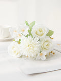 Artificial Silk Hydrangea Rose Bouquet | Wedding & Home Décor Artificial Flower Bouquet Babs Color 5 3 pcs