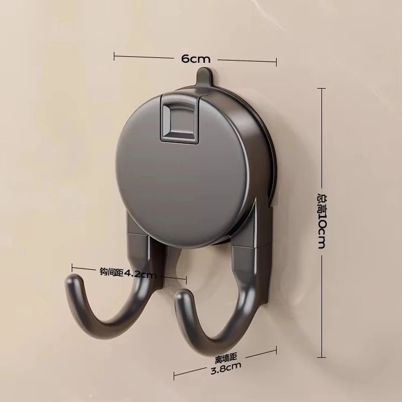 Suction Cup Double Hook – No-Drill Bathroom & Kitchen Organizer Suction Cup Hook Babs gray 3pcs