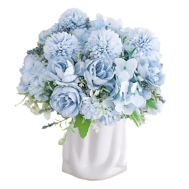 Artificial Silk Peony Hydrangea Bouquet – Home & Wedding Decor Artificial Flower Bouquet Babs