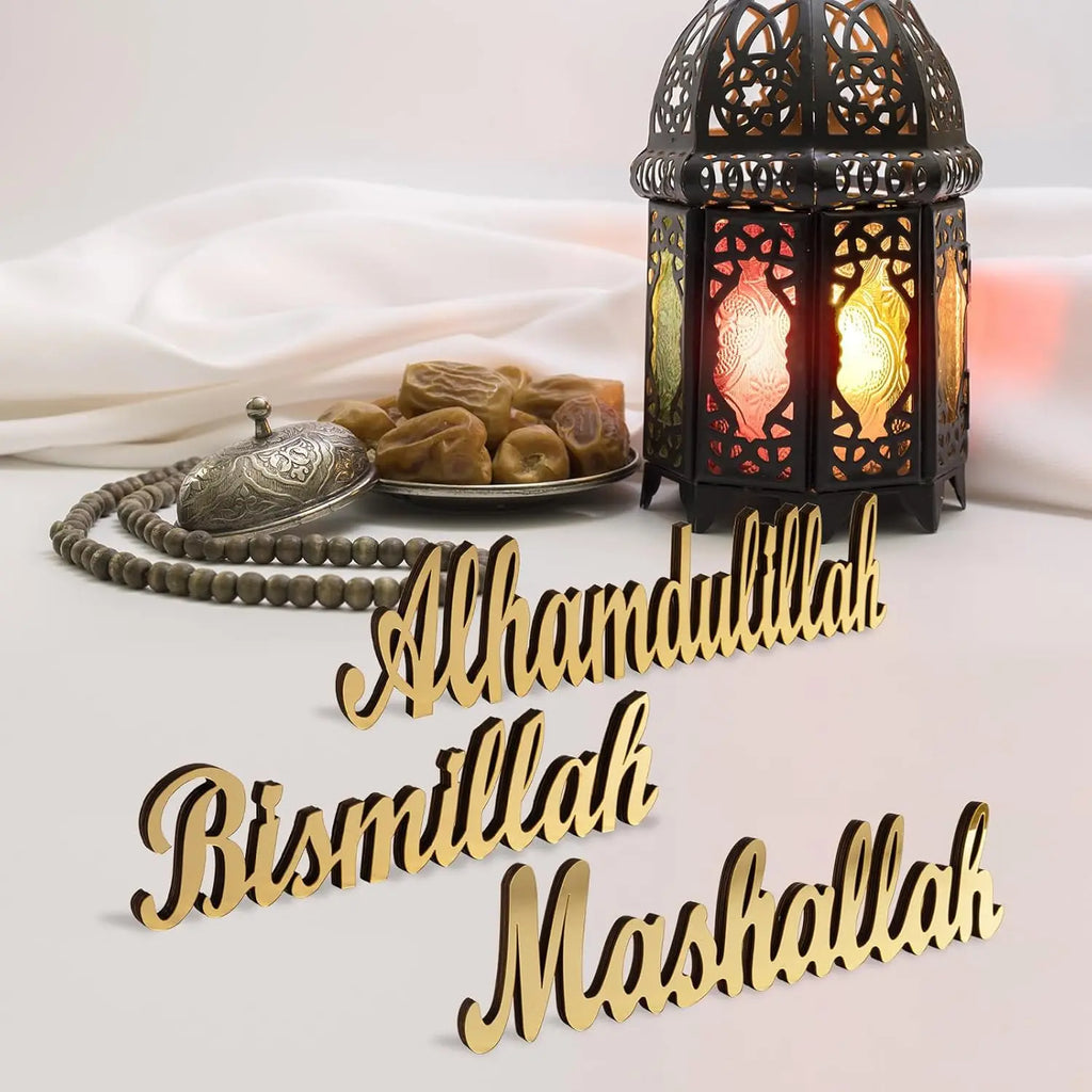 Ramadan Mubarak Gold Crescent Moon Star Desktop Decor Desktop Decoration Babs