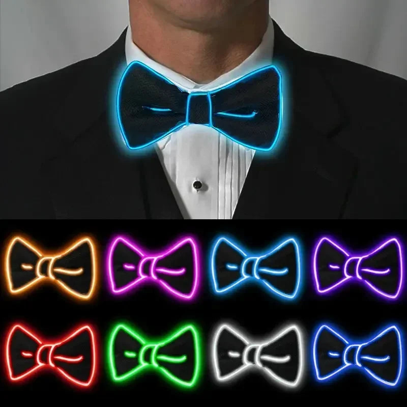 LED Light-Up Suspenders & Bow Tie Glow Party Set LED Party Accessories Babs