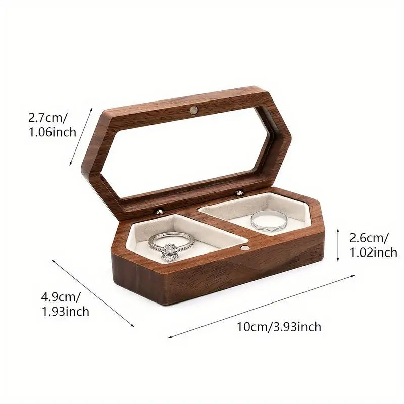 Vintage Wooden Jewelry Box with Transparent Lid Jewelry Storage Box Babs