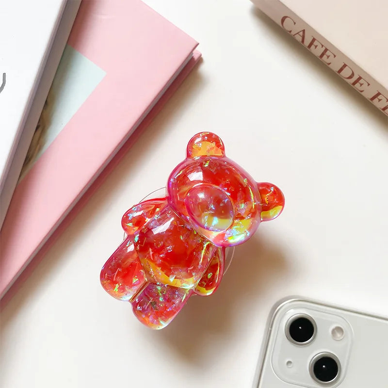 Korean 3D Glitter Bear Phone Grip Tok – Foldable Ring Stand Phone Grip Holder Babs 6