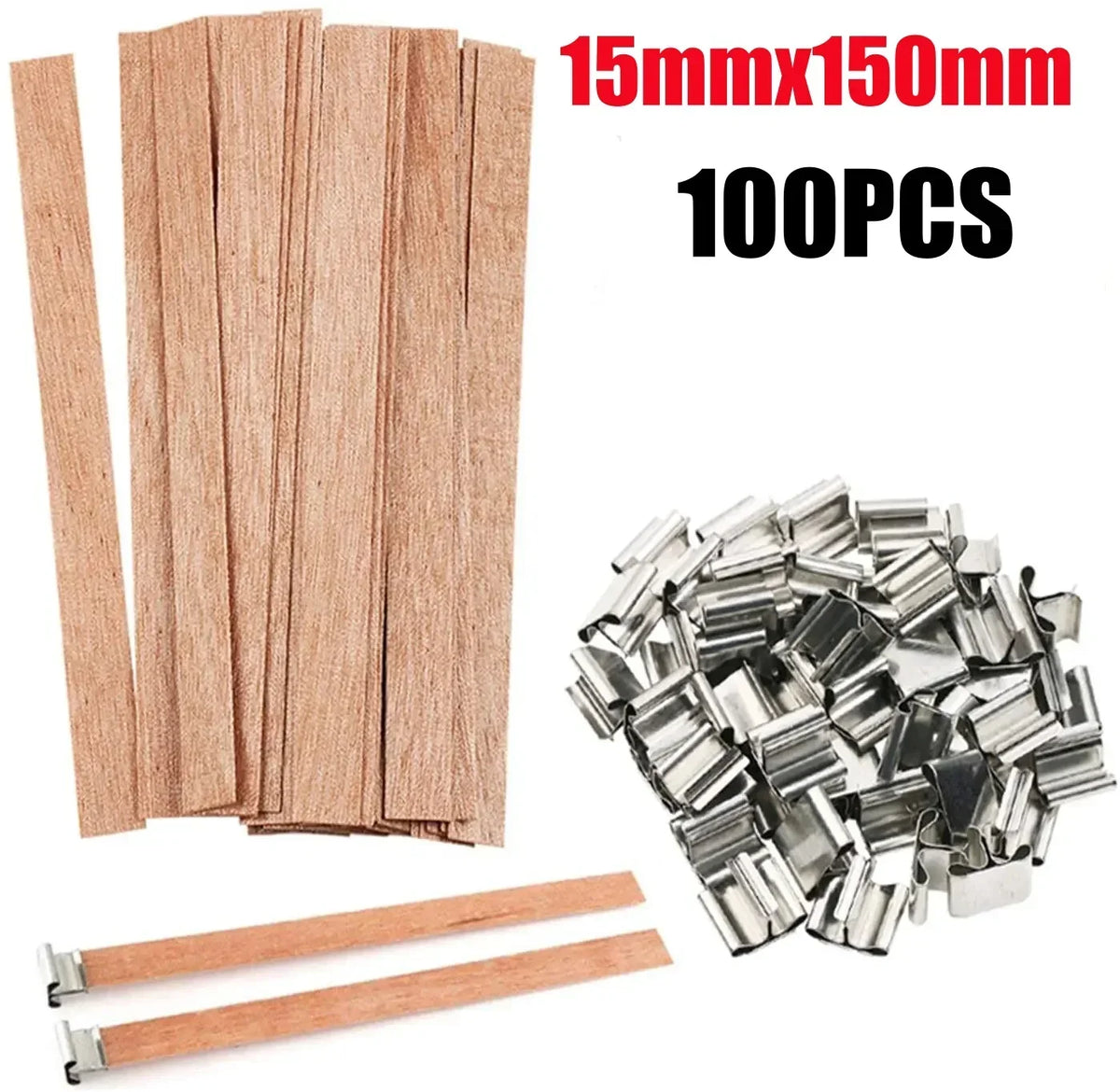 Wooden Candle Wicks for DIY Soy & Paraffin Candle Making Candle Making Wicks Babs L-100PCS