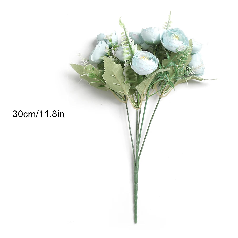 10-Head Silk Rose Bouquet 30cm | Artificial Flowers for Wedding & Home Artificial Flower Bouquet Babs