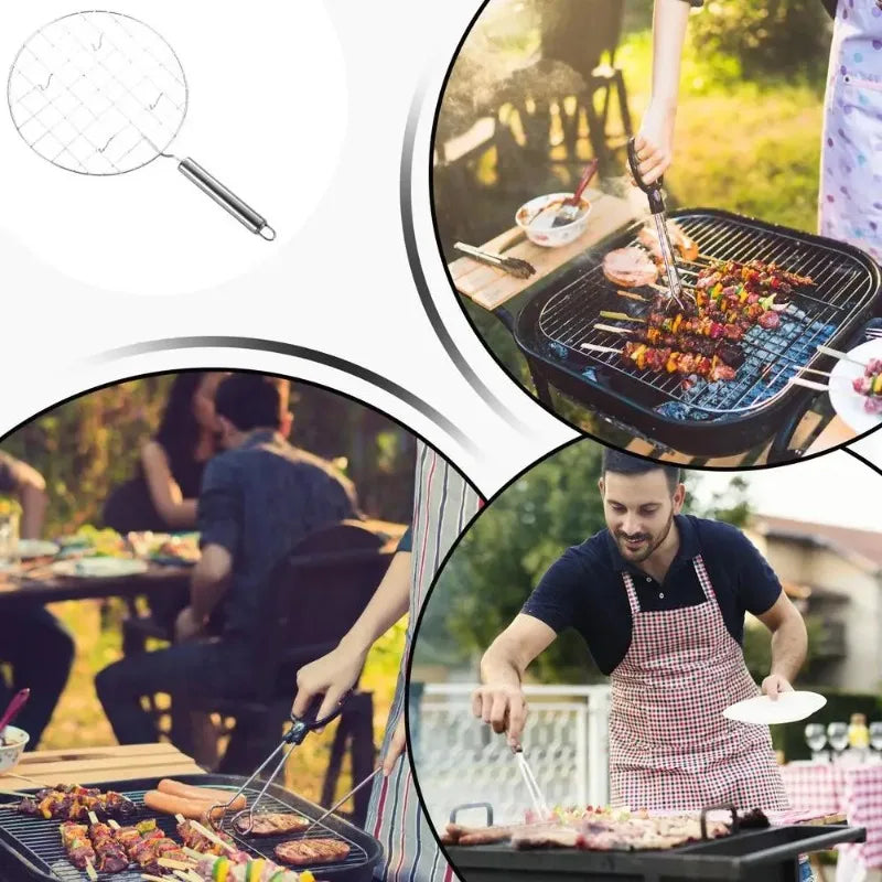 Stainless Steel Round Wire Roasting Rack with Handle | BBQ & Camp Wire Roasting Rack Babs