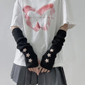 Ladies Star Fingerless Gloves | Knit, Machine Washable, 3 Colors Fingerless Gloves Babs B