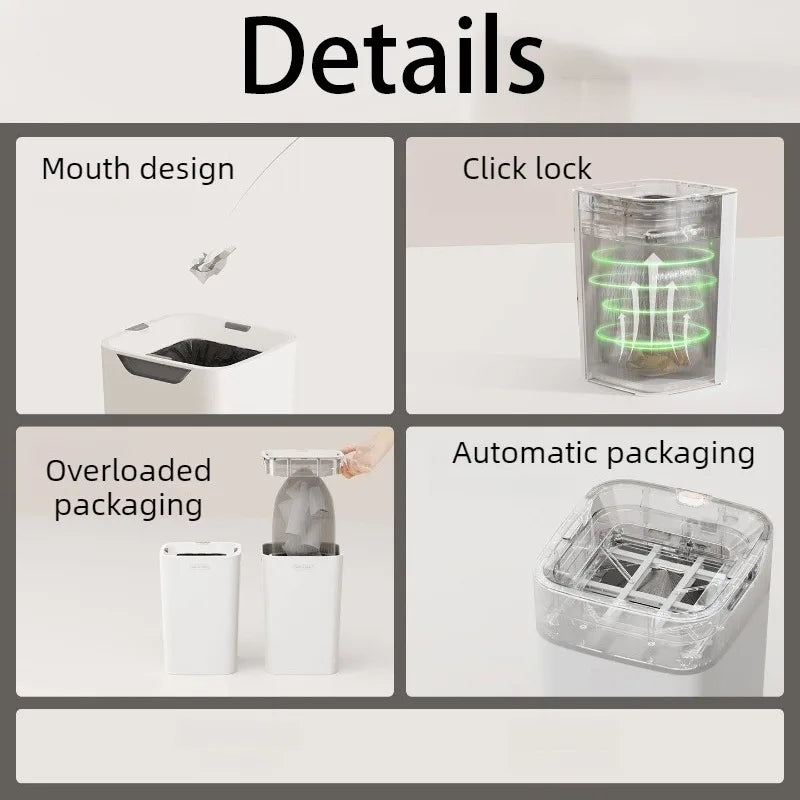 Smart 16L Rectangular Trash Can – Kitchen Bathroom Bedroom Bin Rectangular Trash Can Babs