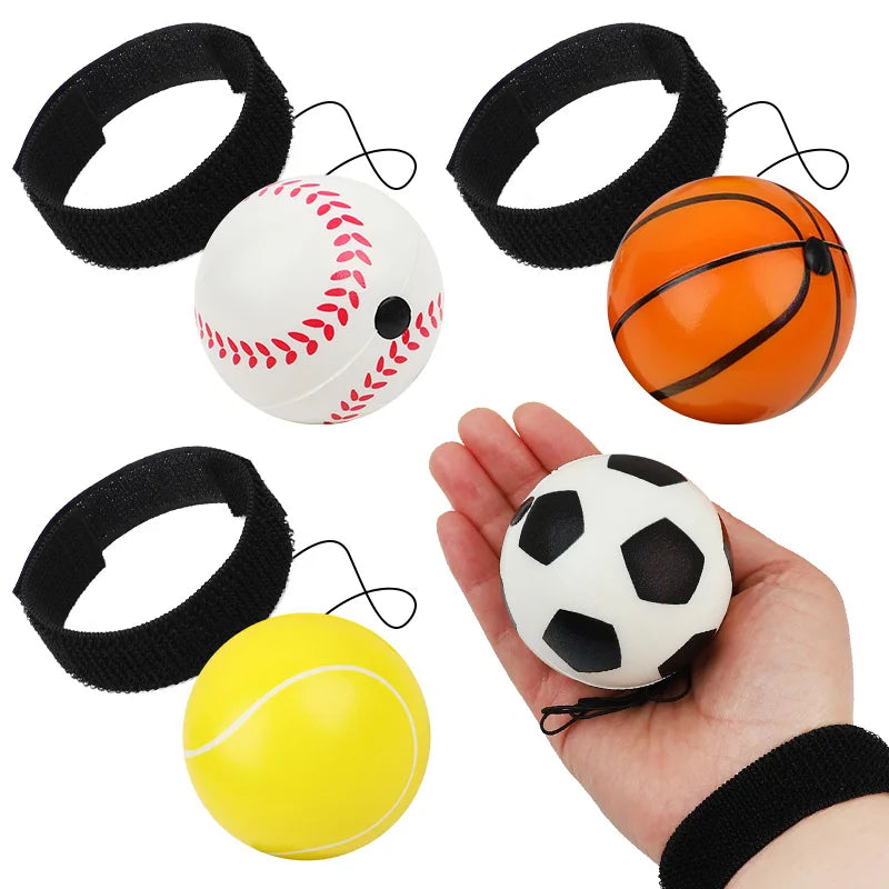 Wrist Strap Bouncy Ball Set – Kids Reaction Training Toy Bouncy Ball Toy Set Babs