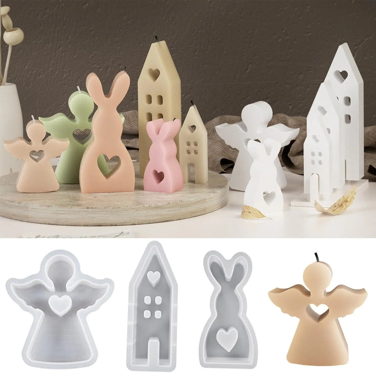 7-Piece Easter Silicone Mold Set – Resin, Candle & Gypsum DIY Silicone Craft Mold Babs