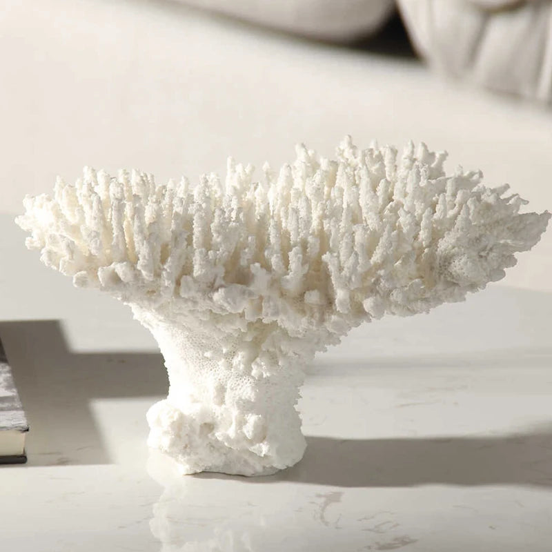 Coral Velvet Resin Figurine | Modern Sculpture Desk Décor Decorative Sculpture Babs