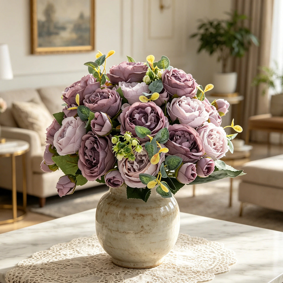 UV-Protected Silk Rose Artificial Flowers – Wedding & Home Decor Artificial Flower Bouquet Babs