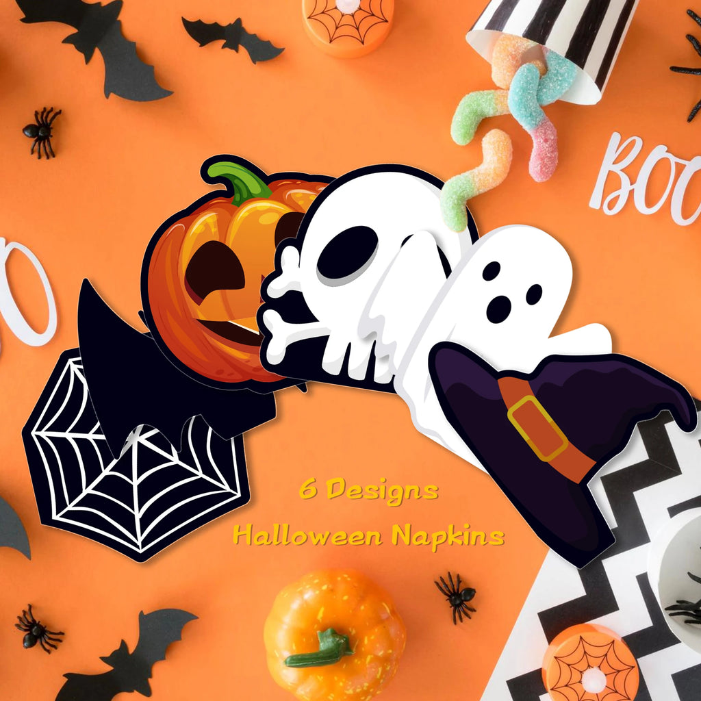 20-Pack Halloween Disposable Paper Napkins – Spooky Prints Disposable Party Napkins Babs