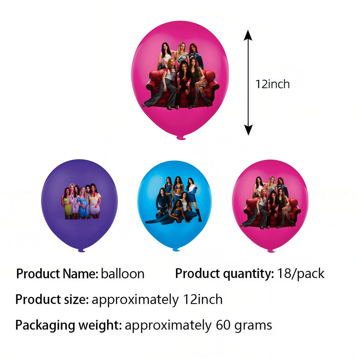 Katseye Kpop Birthday Party Supplies – Plates, Cups & Balloons Party Supplies Set Babs 18pcs Balloons 1