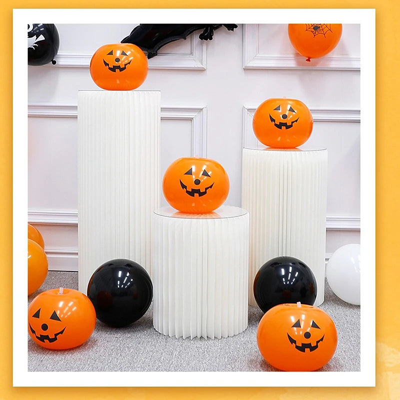 5pcs Luminous Halloween Pumpkin Balloons – Glowing Party Decor Halloween Balloons Babs