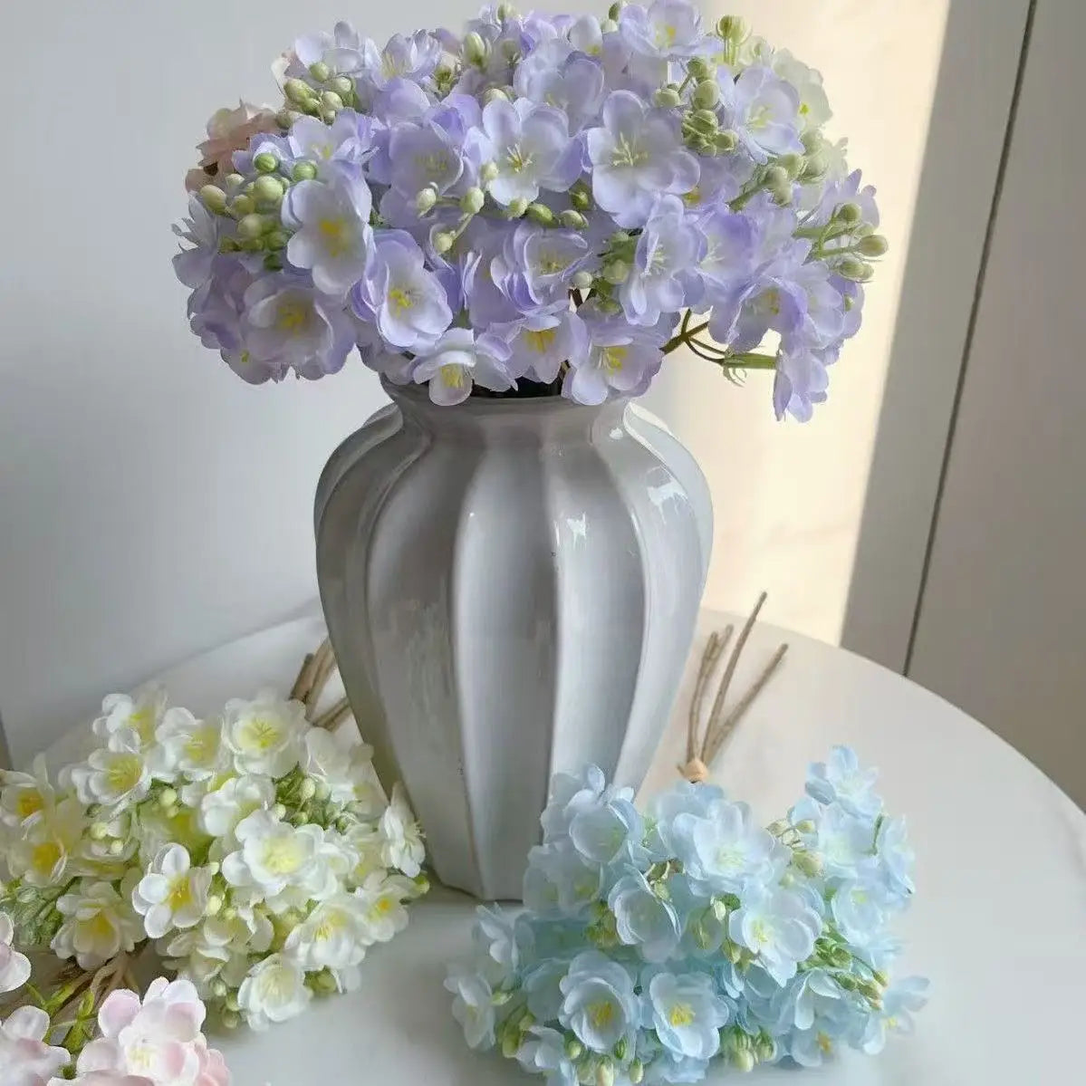 4-Pc Silk Jasmine Artificial Flowers – Wedding & Home Décor Artificial Flower Bouquet Babs