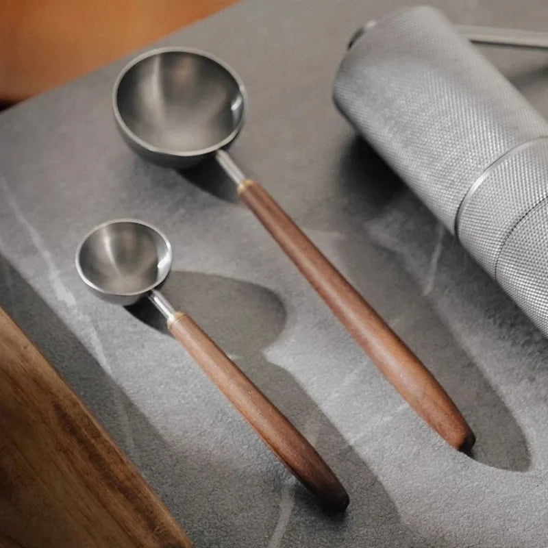 Walnut Wood Handle Stainless Steel Coffee Scoop & Spoon Coffee Measuring Spoon Babs