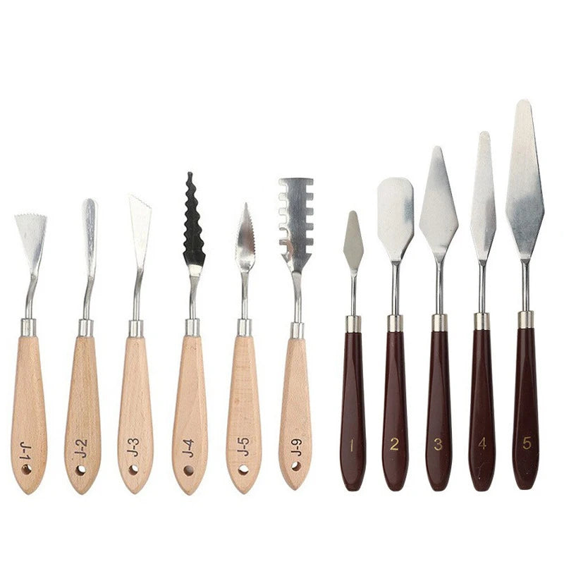 7-Piece Stainless Steel Palette Knife Set for Oil Painting Palette Knife Set Babs One size A4