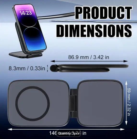 Magnetic Car Phone Holder – Foldable Anti-Shake 270° Stand Car Phone Mount Babs Onesize