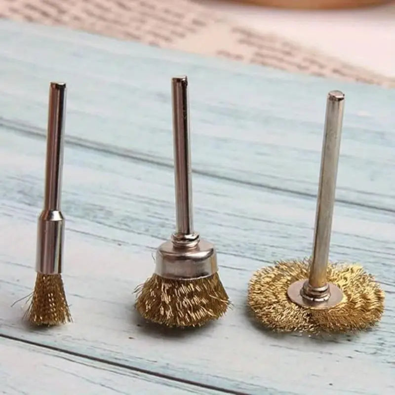 9PCS Brass Wire Brush Set – Grinding, Deburring & Polishing Wire Brush Set Babs