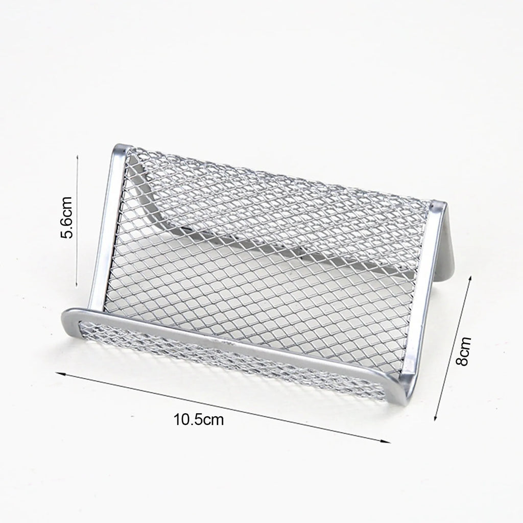 Metal Mesh Business Card Holder Desktop Display Stand Rack Business Card Holder Babs