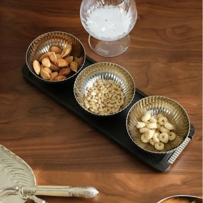 Stainless Steel & Wood Fruit Bowl – Luxury Decorative Tray Decorative Fruit Bowl Babs