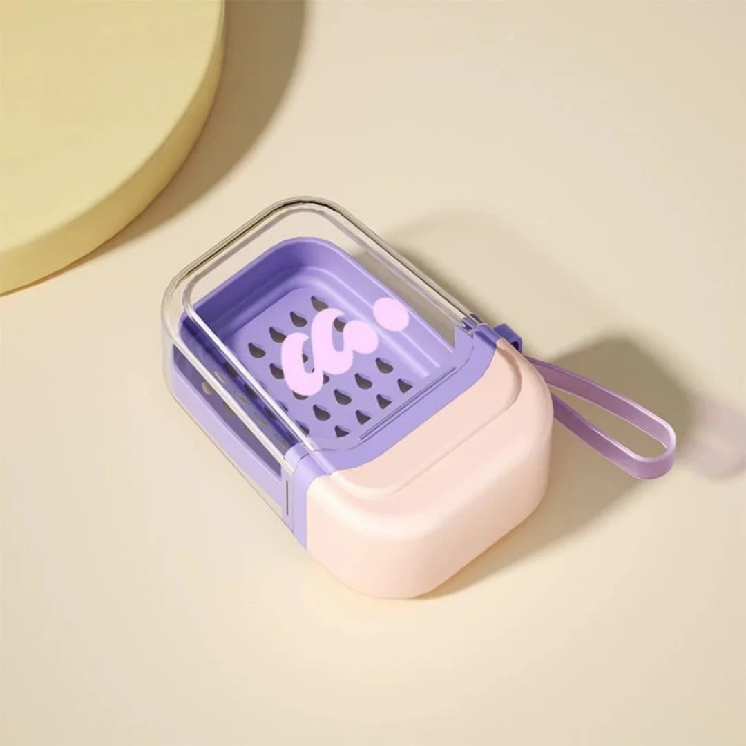 Leakproof Soap Case with Lid – Travel, Camping & Gym Travel Soap Case Babs Pink purple