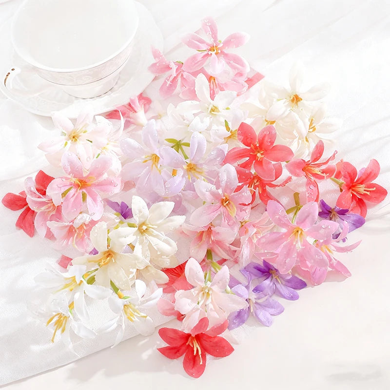 10Pcs Mini Silk Artificial Lily Flower Heads – Wedding & Décor Artificial Flower Heads Babs