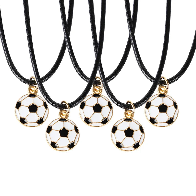 Soccer Ball Pendant Necklaces for Kids – 5/10 Pcs Party Favors Pendant Necklace Set Babs