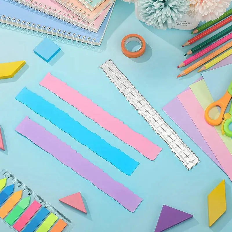 3-Piece Metal Irregular Edge Rulers for Scrapbooking & Crafts Craft Ruler Set Babs