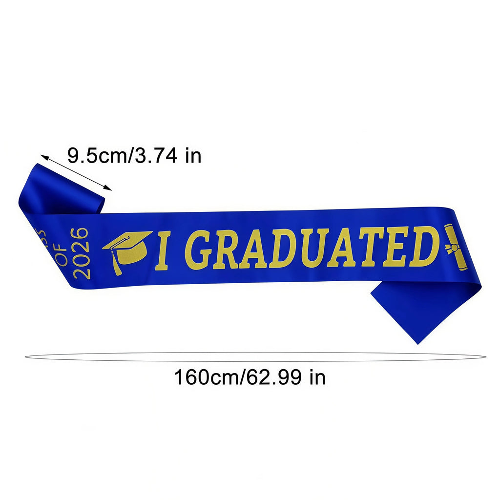 Class of 2026 Graduation Sash – Adjustable Satin Stole Graduation Sash Babs